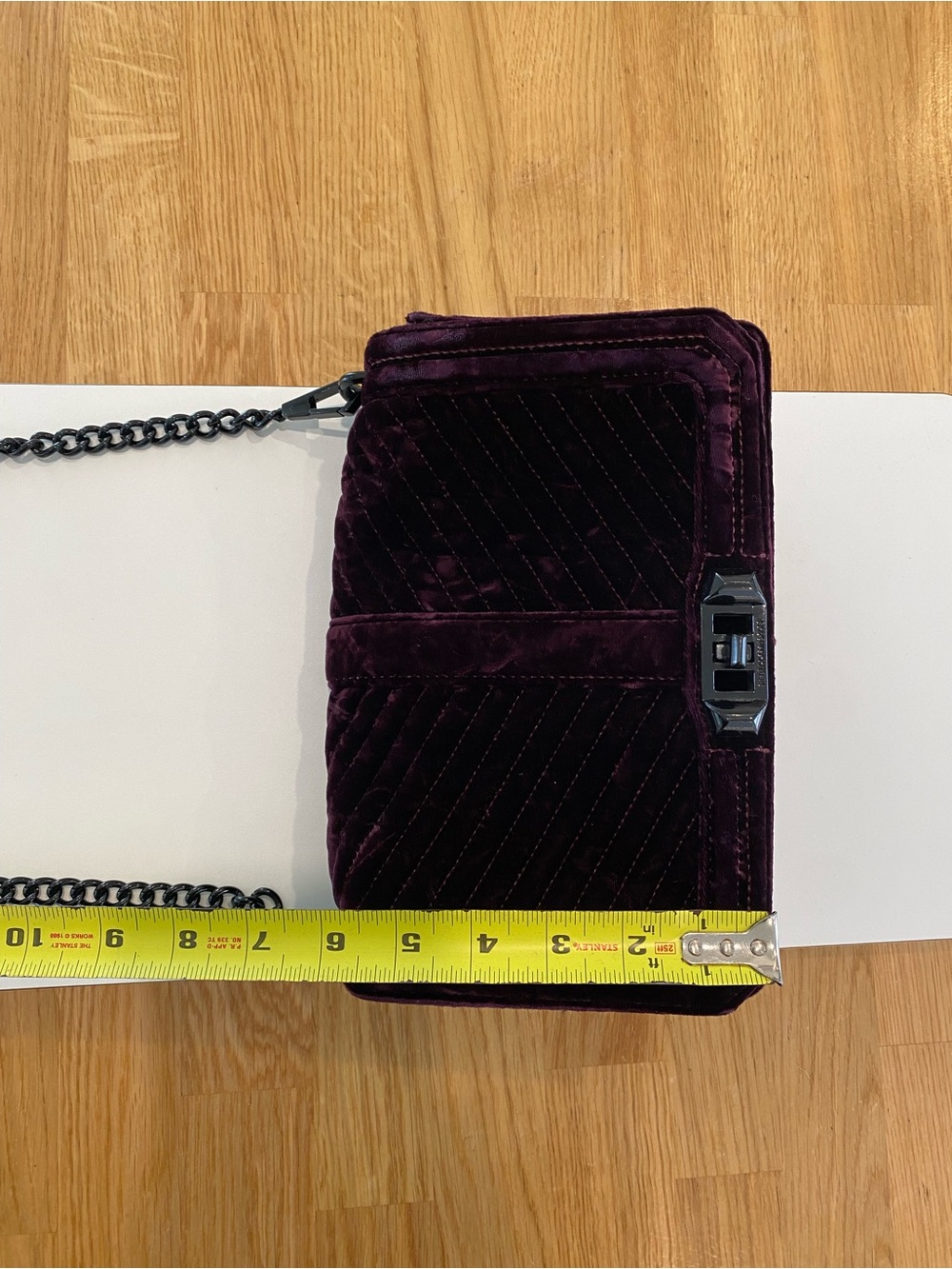 Rebecca Minkoff Purple Velvet Quilted Crossbody Bag - EXCELLENT CONDITION - Picture 7 of 9